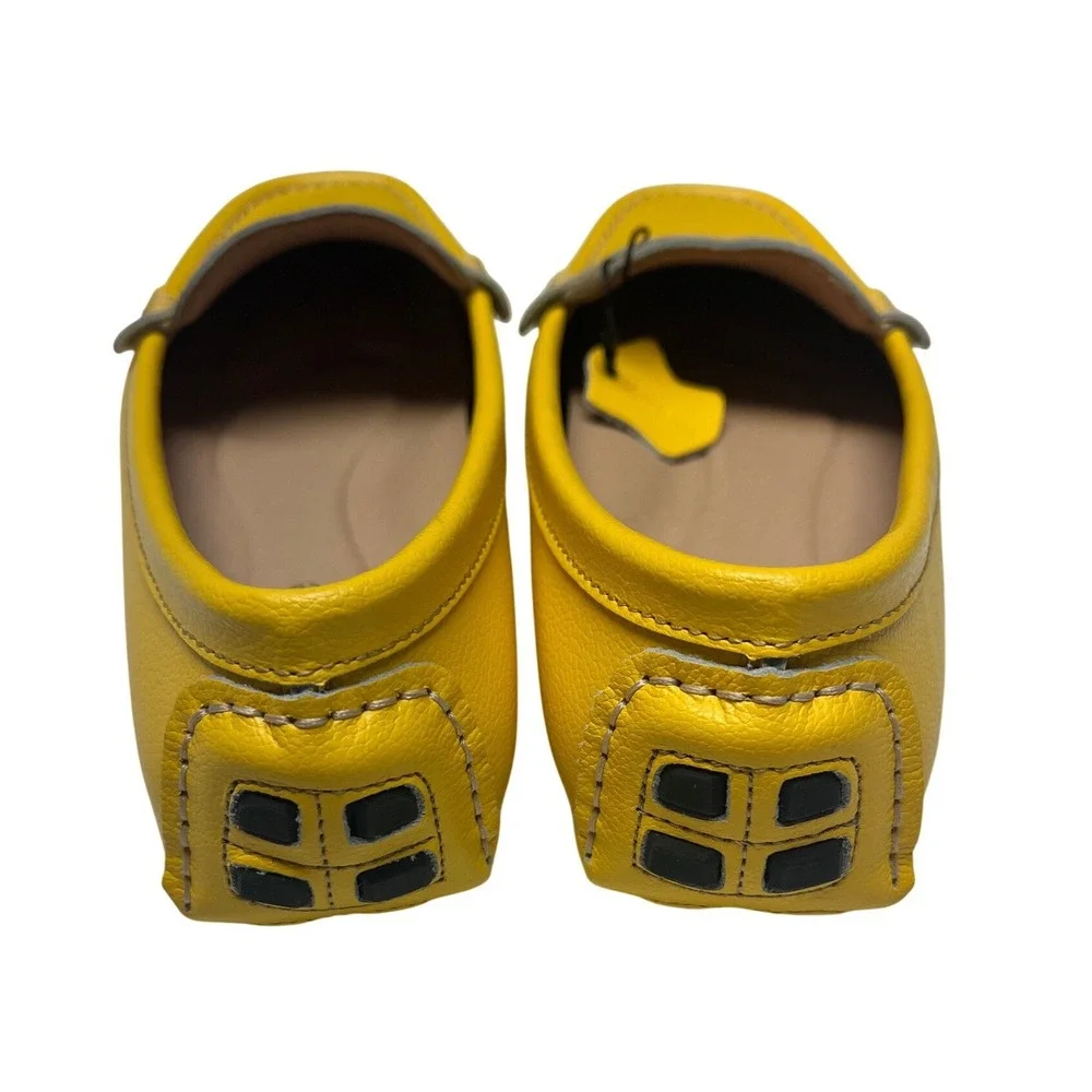 Artisure Leather Driving Penny Loafers Yellow Sz 8 Moccasins Casual Slip-On New